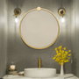 Hanah Home Espejo Redondo de Metal Dorado A708